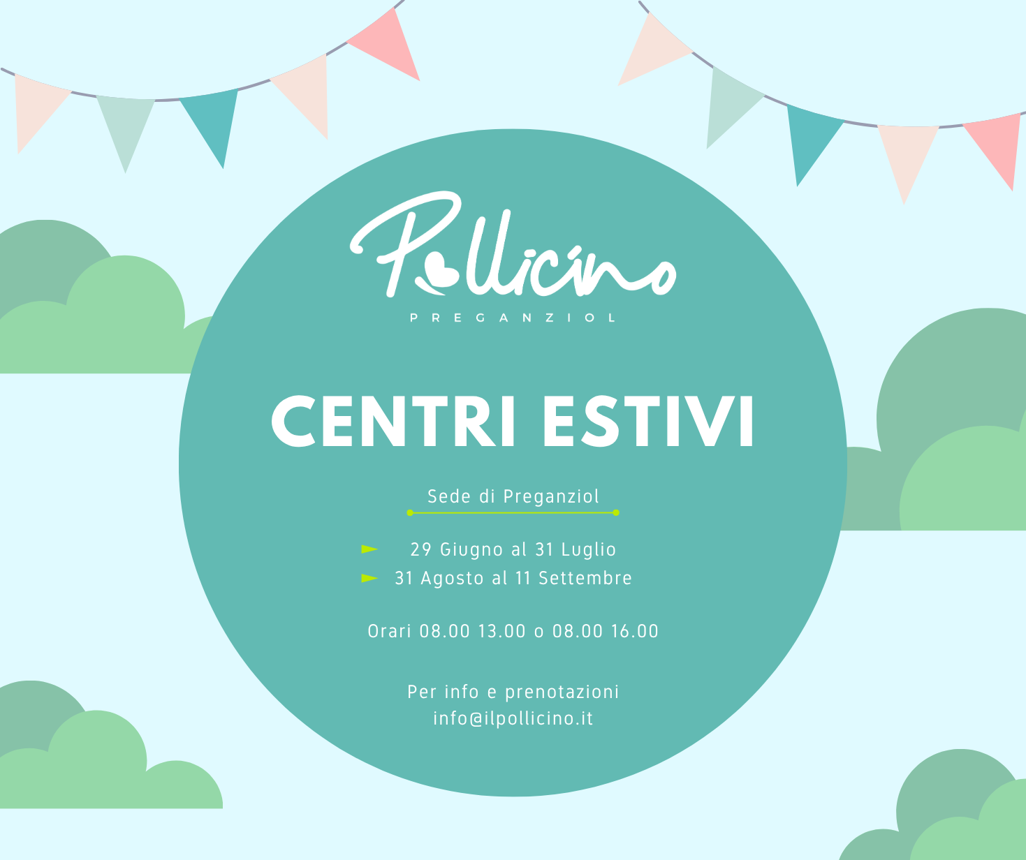 centri estivi sede di preganziol, date ed orari